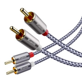 Ruaeoda RCA Cable 6 ft, 2RCA Male to 2RCA Male Stereo Audio Cables Shielded Braided RCA Stereo Cable for Home Theater, HDTV, Amplifiers, Hi-Fi Systems, Car Audio, Speakers