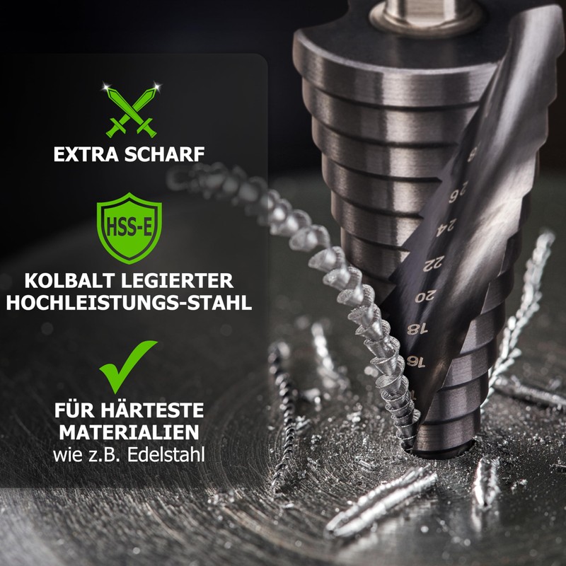 Pinava® Step Drill HSS Cobalt Pro TiAIN [Extra Durable and