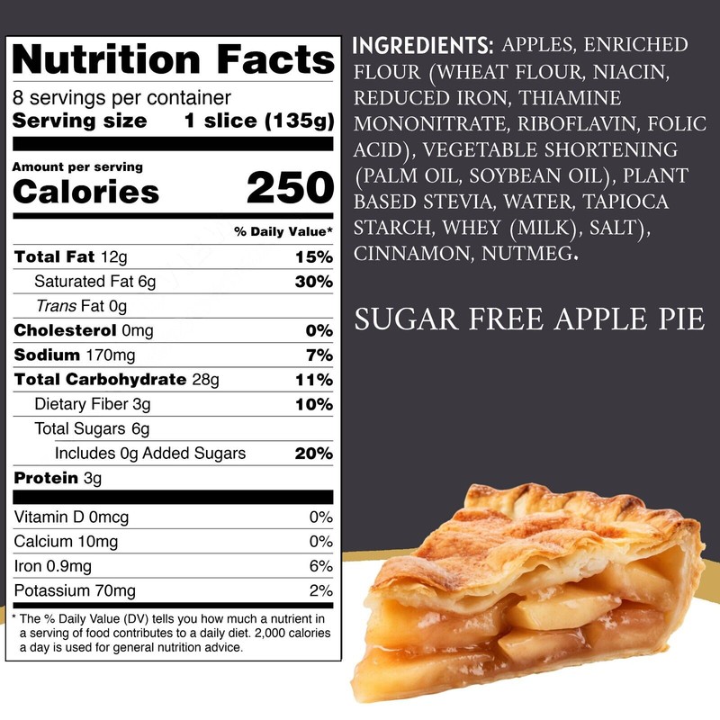 Andy Anand Sugar Free Apple Pie (2.9 lbs) Perfect for