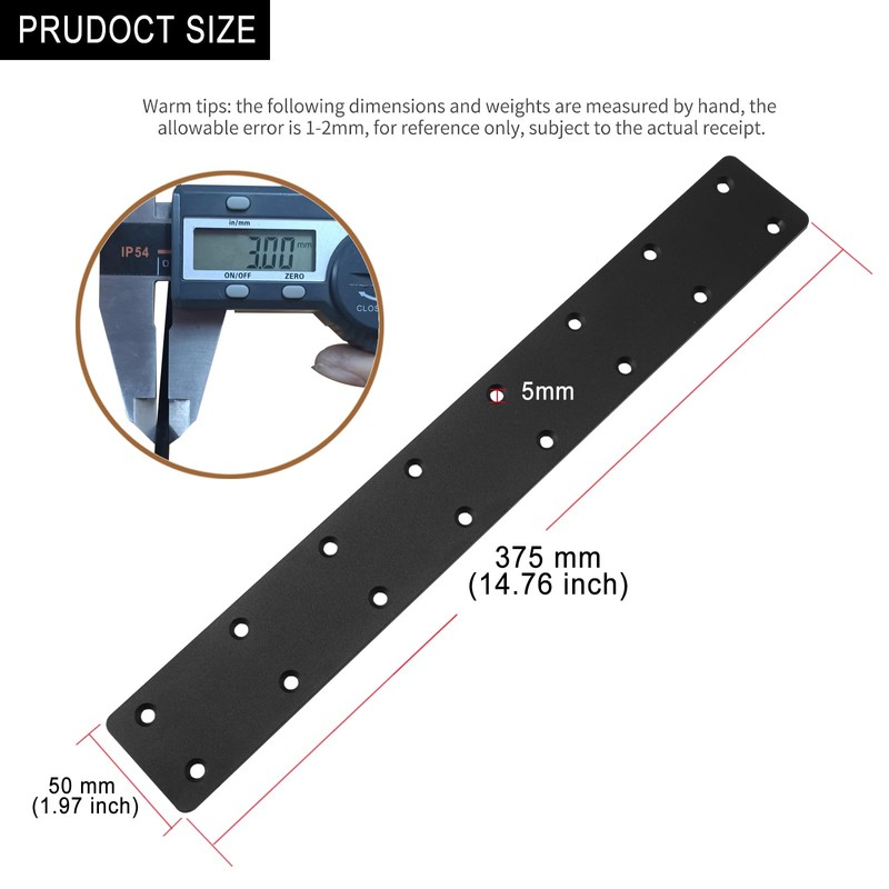 6packs Straight Steel I Shape Flat Plate,Heavy Duty Mending Plate