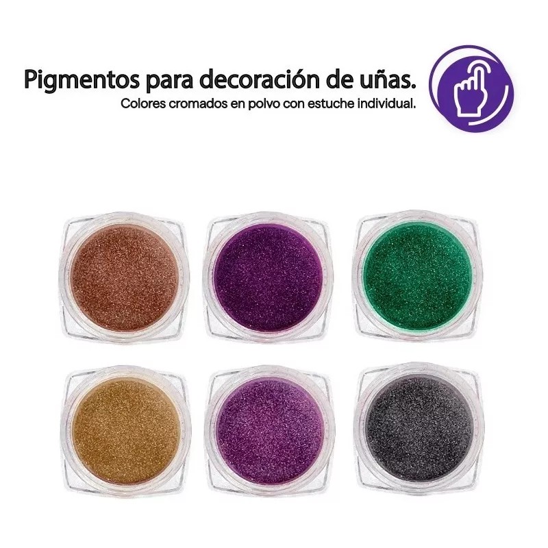 Gadgets VS Decoración Uñas Pigmentos Cromados