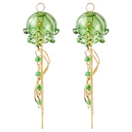1 Pair Glass Jellyfish Earrings Crystal Jellyfish Dangle Earrings Pendants Jellyfish Funky Dangling Earrings Pendant for Women Earring Jewelry Making DIY Keychain Crafts