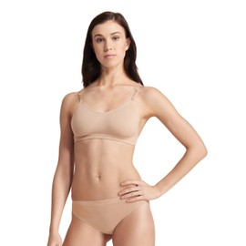 Capezio Women's Seamless Clear Back Bra With Transition Straps, Nude, Large | Capezio
