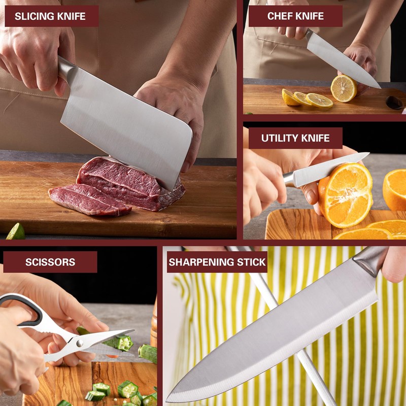 Chef's Choice 8-Piece Stainless Steel Knife Set - Kitchen Knife