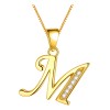 Collares Mujer Inicial Letras Baño Oro 18k Zirconias Color M
