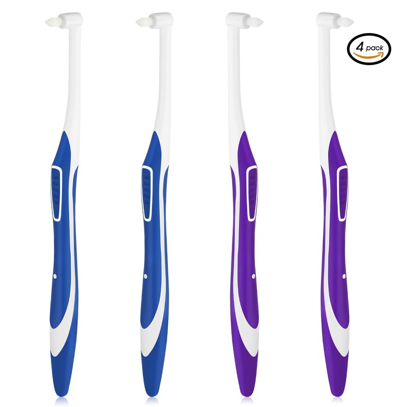 WLLHYF 4 Pcs Tuft Toothbrush Tufted Brush, Interspace Toothbrushes End-Tuft