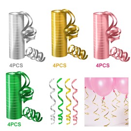 Gotetiso Streamers Pack of 12 Streamers Gold & Silver & Rose Gold & Green Glittering Streamers Birthday Golden Wedding Decoration Party Decoration New Year's Eve Decoration Christmas
