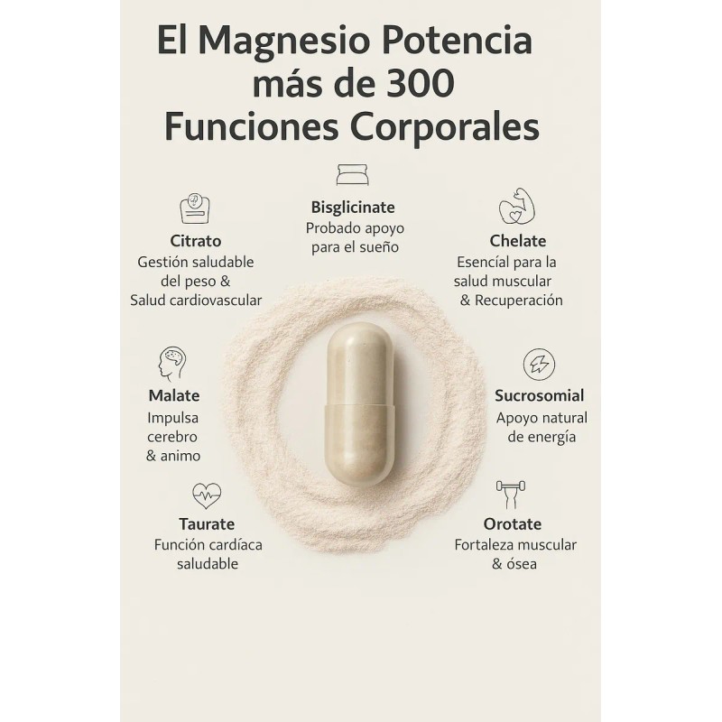 Magnesio Complejo BiOptimizers Cpsulas Sin Sabor Libre Gluten Vegano 30