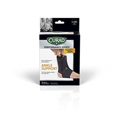CURAD Performance Series Neoprene Open Heel Ankle Supports, L/XL