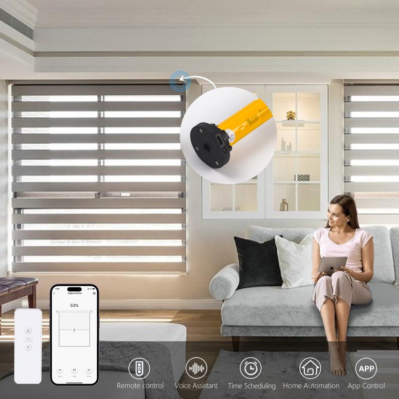 AM25 Smart Blinds Motor for 1.75" (43mm) Shade Tube, Zigbee