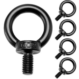 ORTAVA Pack of 5 Eye Bolts M8, Eye Bolt Made of Stainless Steel A2V2A, Black Oxide, Eye Bolt M8 for Hanging and Fixing