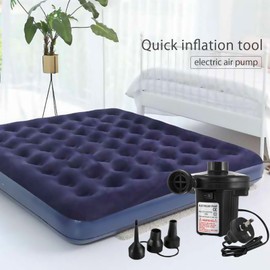 HUAPPNIO Air Pump Electric Portable Inflator for Inflatables Mattress Pool Boat Raft Swimming Ring Sofa Toy Kayak 240V AC with 3 Nozzles (Home,M)