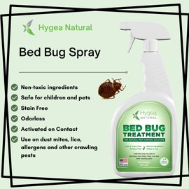 Hygea Natural Bed Bug Gallon Kit- Pet and Child Friendly- Non Toxic, Scent Free, Stain Free- Includes Bed Bug Spray and Laundry Additive (128oz Laundry Additive + 128oz Spray)