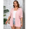AusLook Women's Plus Size Lightweight Cardigan Open Front Short Sleeve