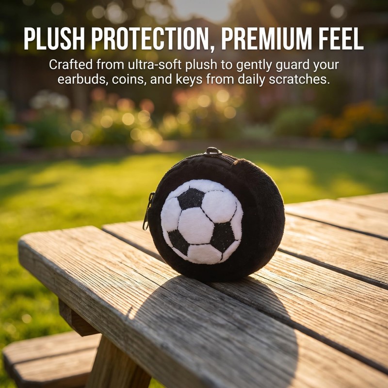 Veemoon Soccer Coin Purse 4 Pcs Plush Ball Pouch Mini