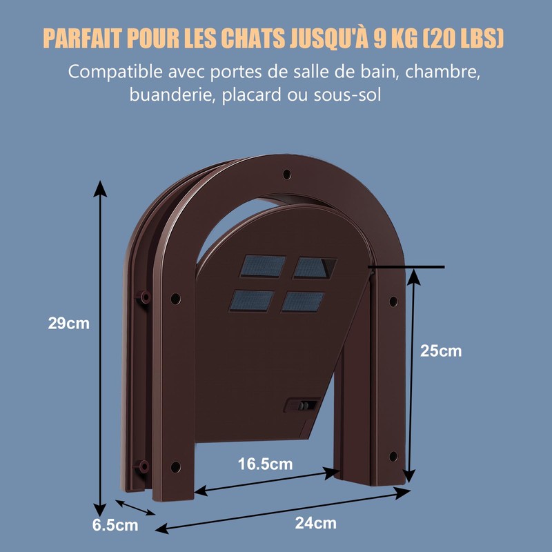 Wordcam Cat Door Interior Door, 2-Way Interlock for Indoor Cats