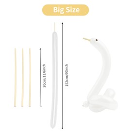 Pack of 100 Magic Latex Modelling Balloons, DIY Modelling Balloons, 260Q Latex Long Balloons, Creative Shaping Balloons for Animals for Wedding, Birthdays, Parties Decoration (Transparent Colour)