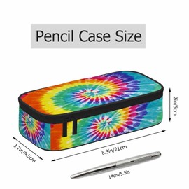 Xuwenz Tie Dye Pencil Case Organizer Colorful Pattern Pencil Bag Big Capacity for Office School Student College Adult Teen Gift