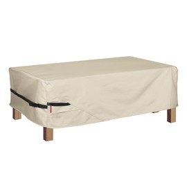 Porch Shield Patio Coffee Table Cover - Waterproof Outdoor Furniture Rectangular Small Table Covers 48 x 26 inch, Beige