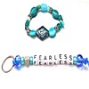 Turquoise Stretchy Bracelet and Matching Key Ring-Luggage Tag