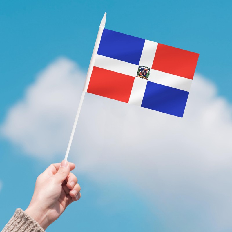 Yamiuo Dominica Mini Flag, 12 Pack Dominican Hand Held Small