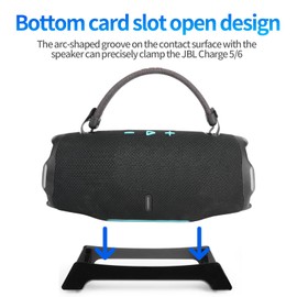 YUYUEMI Stand for Jbl Charge 5/Charge 6 Destop Stand Portable Speaker Holder Non Slip Charge 5 Speaker Car Mount (Black)