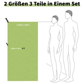 Pameil Microfibre Beach Towel Set - Beach Towel XXL Bath Towel 160 x 80 cm + 2 Small Towels 80 x 40 cm with Mesh Bag, Quick Drying and Sand-Free Beach Towels Ideal for Beach