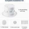 Safoner Aluminum RV Roof Sewer Plumbing Vent Cap Kit- Metal