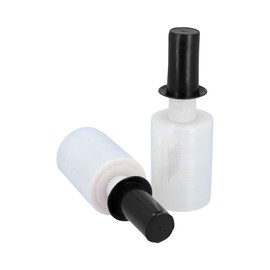 PSBM Mini Stretch Wrap with Grip Handle, 12 Pack, 5 Inch x 1000 Feet, 80 Gauge, Clear Small Plastic Cling Film for Pallets Moving Storing