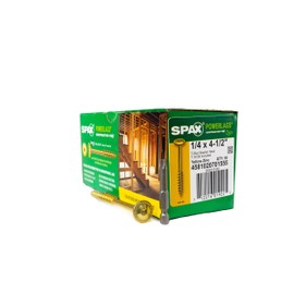 SPAX 1/4" x 4-1/2" Interior Washer Head Structural Wood Lag Screws Powerlags Torx T-Star (50 EA) Bit Included Heavy Duty