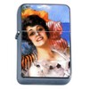 Retro Pretty Girl Beach Windproof Refillable Flip Top Oil Lighter with Tin Gift Box D-464