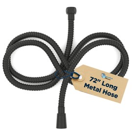 HammerHead Showers® ALL METAL Shower Hose Attachment for Shower Head – MATTE BLACK – Shower Hose Extra Long - 72 Inch Shower Hose – Universal Shower Hose Replacement Part for Hand Held Shower Hose