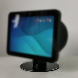 Aluminum Stand for Echo Show 8 (2023 & 2021 Models), 25° Tilt & Swivel, 8 Magnets Non-Slip Base, 5.2" Height, Aviation-Grade Design (Black)