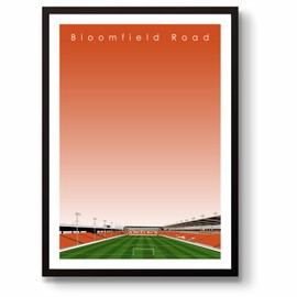 GroundDesigns BLACKPOOL FC Football Gift BLOOMFIELD ROAD Stadium Art Unframed A3 Print