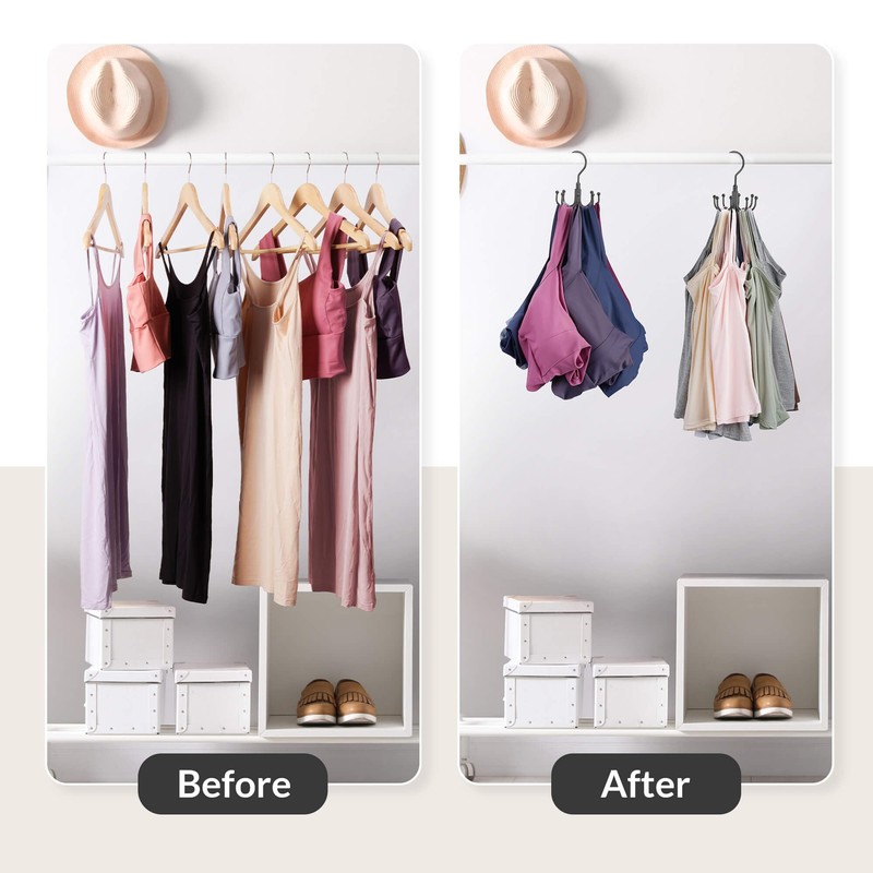 ZEDODIER Tank Top Hanger, 2 Pack Rotatable Bra Organzier for