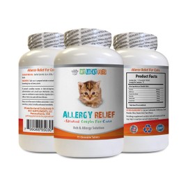 MY LUCKY PETS LLC cat Allergy Reducer - CAT Allergy Relief Complex - Premium Itch Solution - Immune Booster - cat Immune System Booster - 1 Bottle (75 Chewable Tablets)