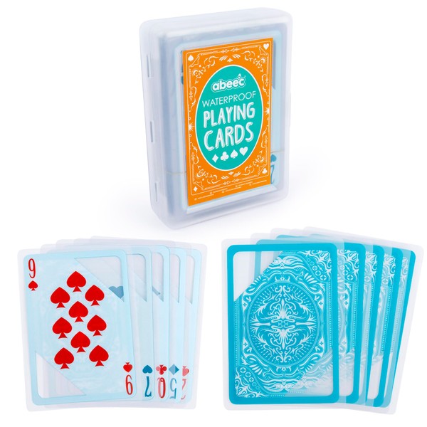 abeec Waterproof Playing Cards | 52-Card Deck with Unique Transparent