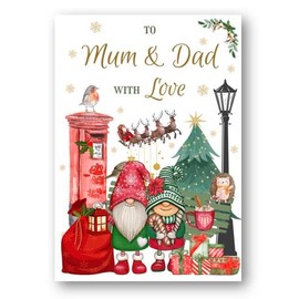 Second Ave Mum & Dad Christmas Winter Postbox Xmas Holiday Festive Greetings Card