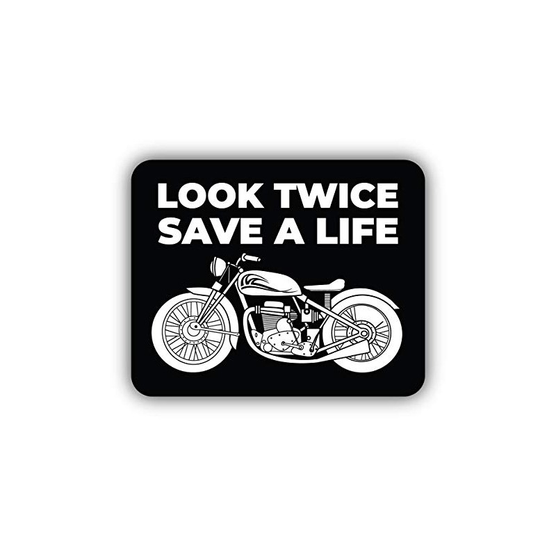 Zirni Look Twice Save a Life Motorcycle Vinyl Sticker Bumper