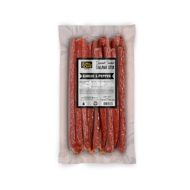 Long John Snacks Garlic & Pepper Dried Salami Stix – Pork & Beef Seasoned with Real Garlic and Peppercorn – Gluten-Free, Bold Flavor & Low Heat – Smoked & Seasoned to Perfection - 16oz.