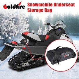 Goldfire Snowmobile Underseat Storage Bag Water-resistant Cargo Gear Bag Tool Bag Compatible with Polaris Indy 550 600 800 RMK 800 Pro RMK 600 Dragon 800, Replace OEM 2876427 (Black Piping)