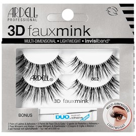 Ardell 3D Fauxmink 862 Lashes and Adhesive, 2 pairs
