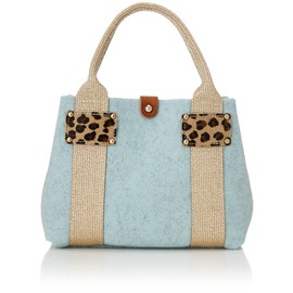 Topkapi Italian Felt Glitter Tape Combination Mini Tote Bag TREASURE, pale mint