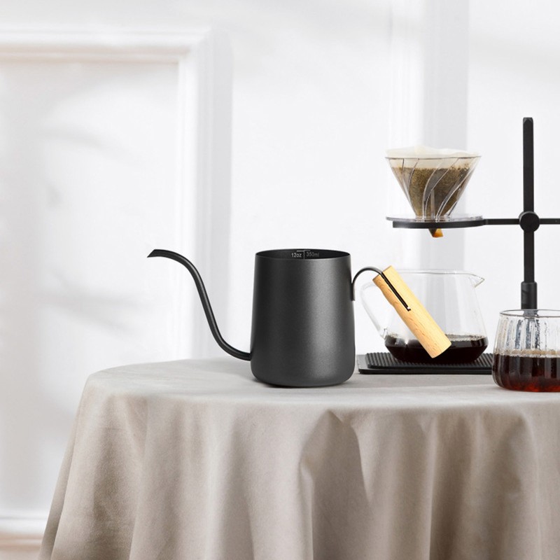 Black Stainless Steel Long Spout Drip Kettle Gooseneck Pour Over