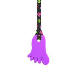 Sensory Oojamabobs - Foot Pendant chew Necklace - Autism - Purple with Lanyard (6 Designs Available!) (54cm, Paw Prints)