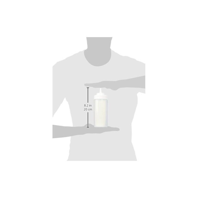 Winco Wide Mouth Squeeze Bottles, 16 Ounce, Clear, Medium, 6-Piece