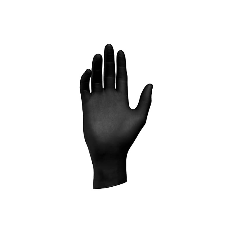 Kleva Latex Gloves, Powder-Free, Non-Sterile, Black, Pack of 100, Size