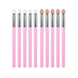Eyeshadow Brush, Pack of 10 Sponge Eye Makeup Brushes, Double-Sided Eye Brush Set, Eyeshadow Applicator for Women and Girls (Pink)