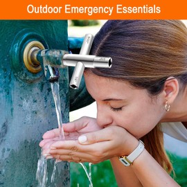 Manalete Water key, 2 Pcs 4 Way Sillcock Key, 1/4", 9/32", 5/16", 11/32, Commercial Water Meter Key for Faucet, Hose Bib, Spigot, Valve and Gas Fire Pits