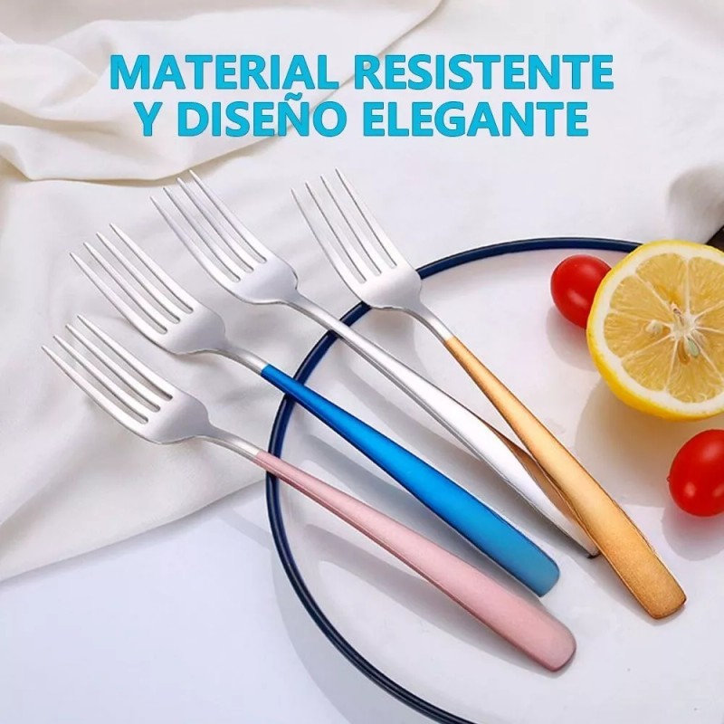 EGTMA Juego De 3 Cubiertos Portátil De Acero Inoxidable